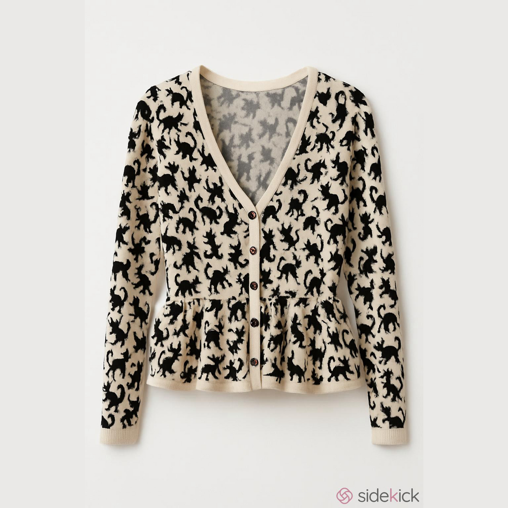 Simply French XL soft peplum cardigan. International item - Unique!